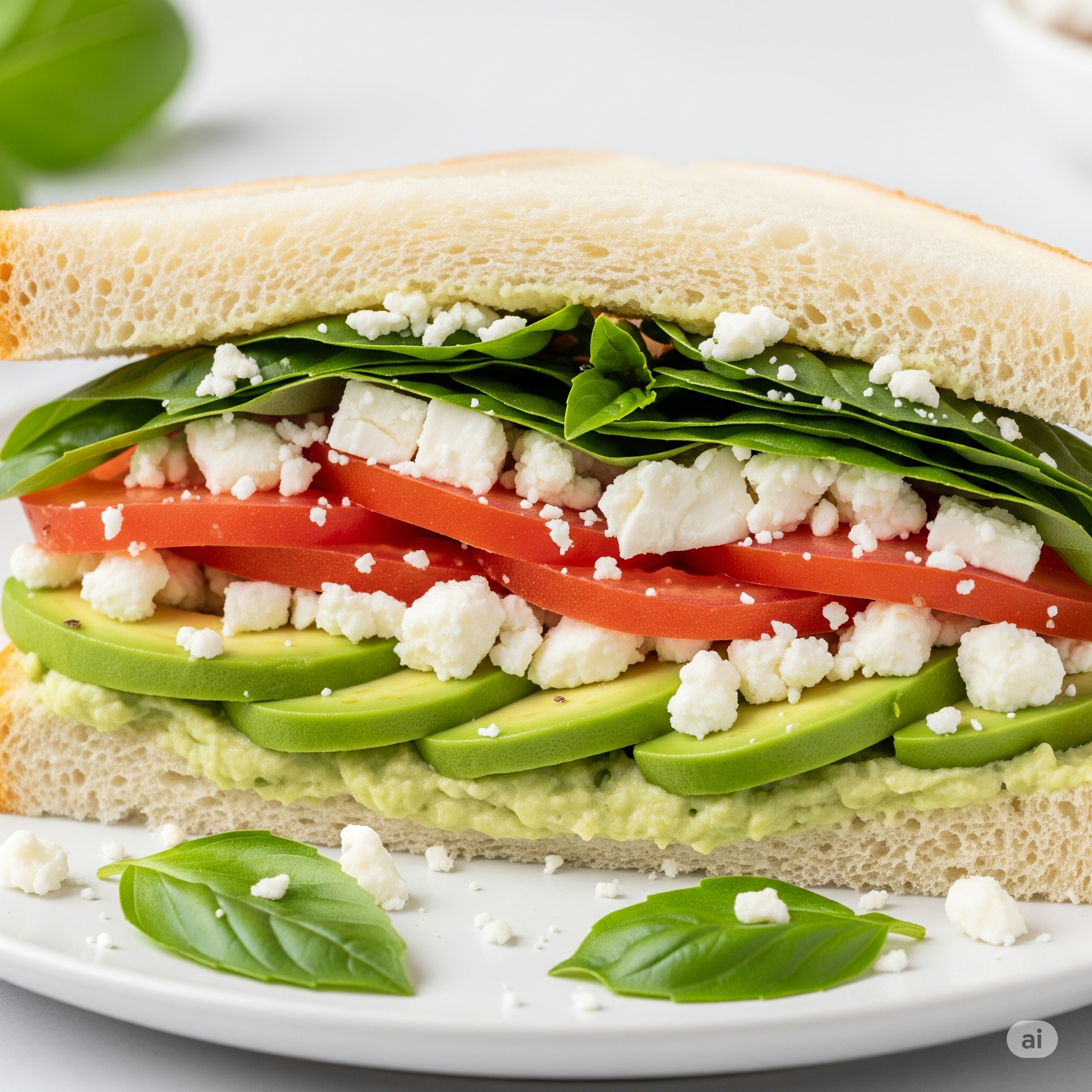 Feta avocado sandwich